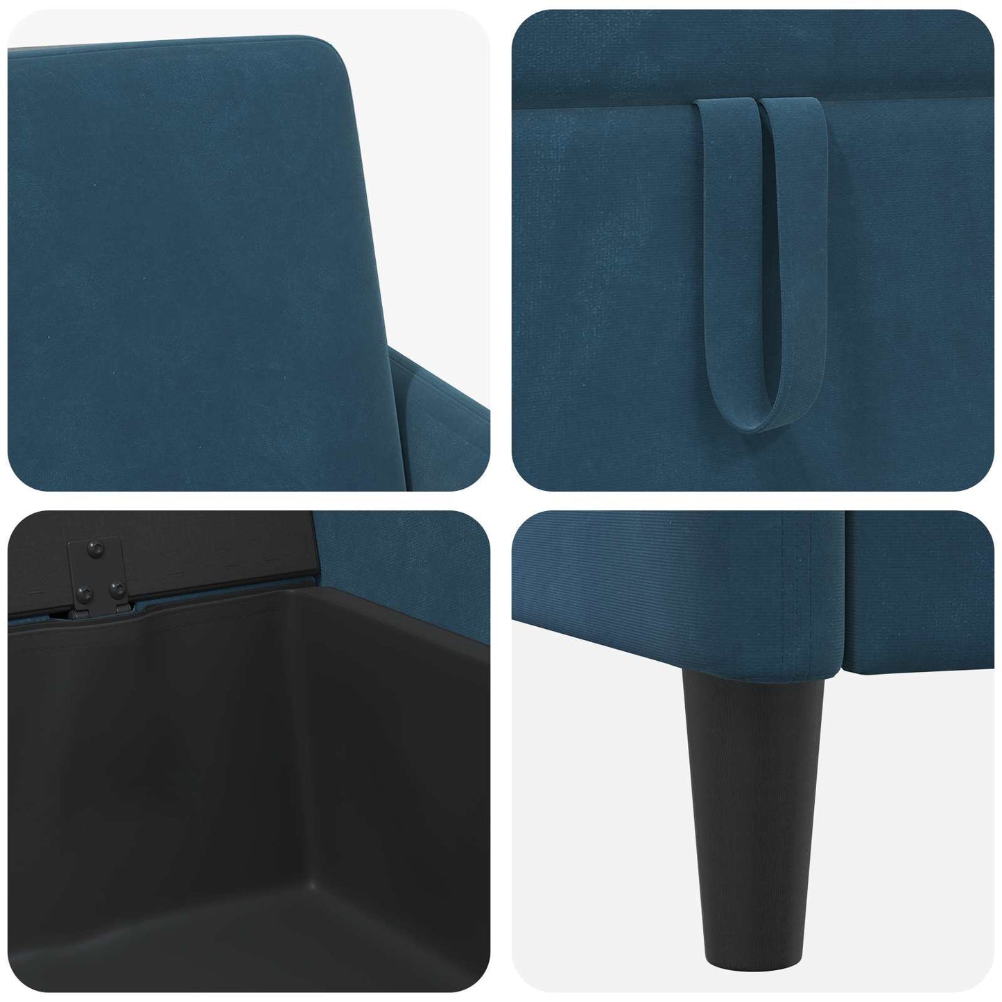 Bankenset met opbergruimte 2 st Blauw Polyester