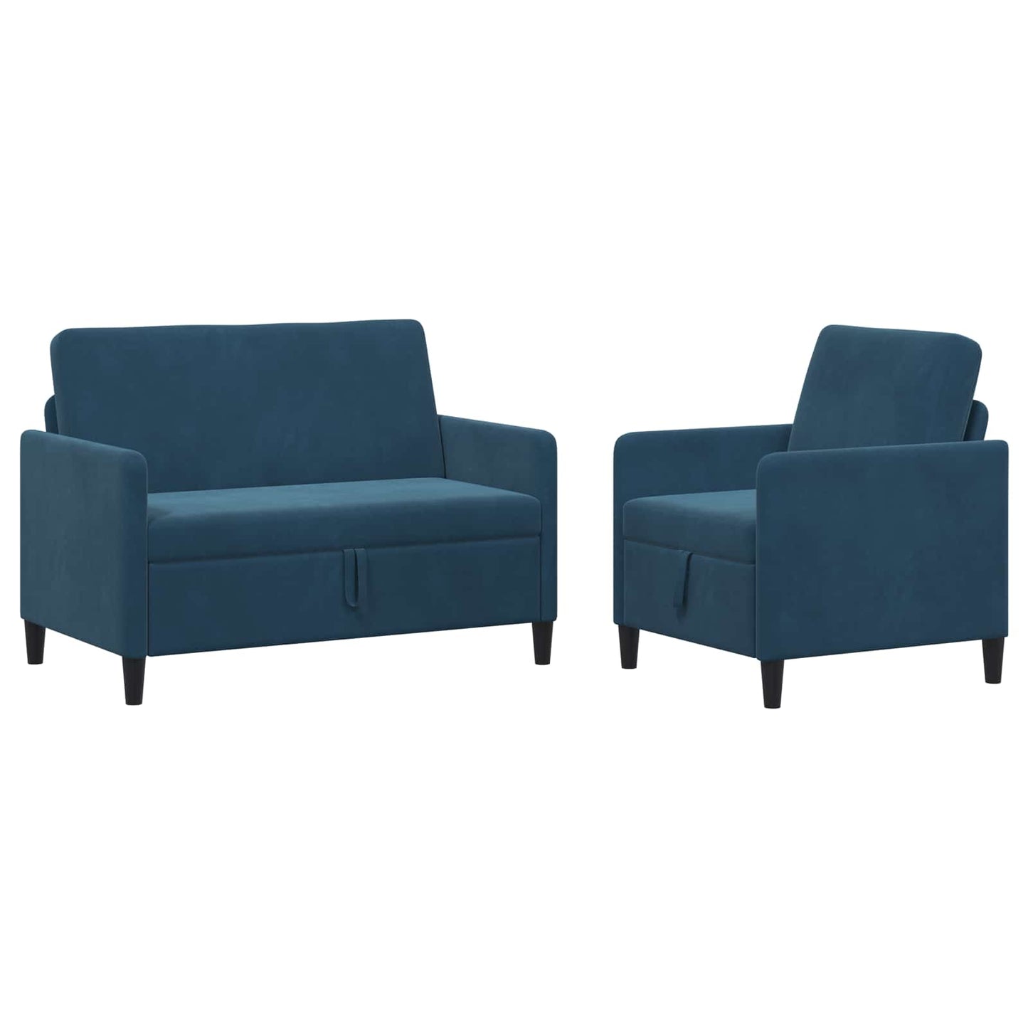 Bankenset met opbergruimte 2 st Blauw Polyester