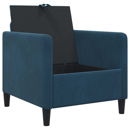Bankenset met opbergruimte 2 st Blauw Polyester