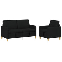 Bankenset met opbergruimte 2 pcs Zwart Polyester