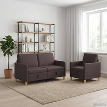 Bankenset met opbergruimte 2 pcs Donkerbruin Polyester