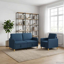 Bankenset met opbergruimte 2 pcs Blauw Polyester