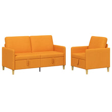Bankenset met opbergruimte 2 pcs Donkergeel Polyester