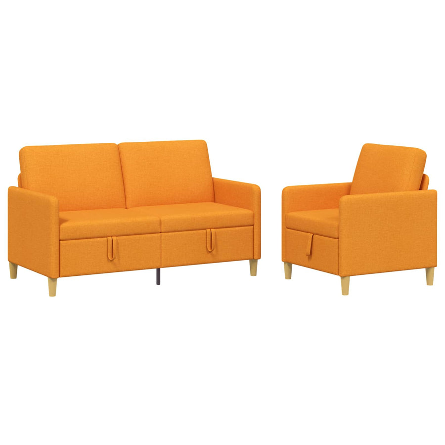 Bankenset met opbergruimte 2 pcs Donkergeel Polyester
