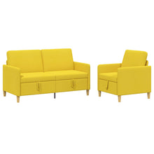 Bankenset met opbergruimte 2 pcs Lichtgeel Polyester