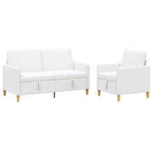 Bankenset met opbergruimte 2 pcs Wit Polyester