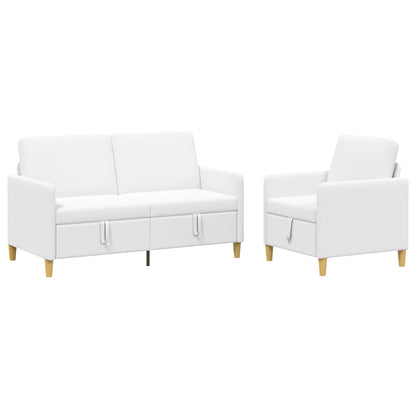 Bankenset met opbergruimte 2 pcs Wit Polyester