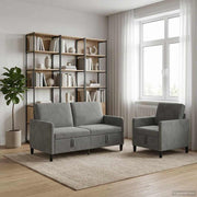 Bankenset met opbergruimte 2-zits 152x78x87 cm + 1-zits 72x78x87 cm donkergrijs