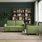 Bankenset met opbergruimte 2 stuks lichtgroen polyester