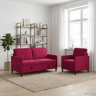 Bankenset met opbergruimte 2 st Wijnrood Polyester