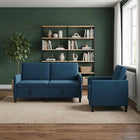 Bankenset met opbergruimte 2 st Blauw Polyester