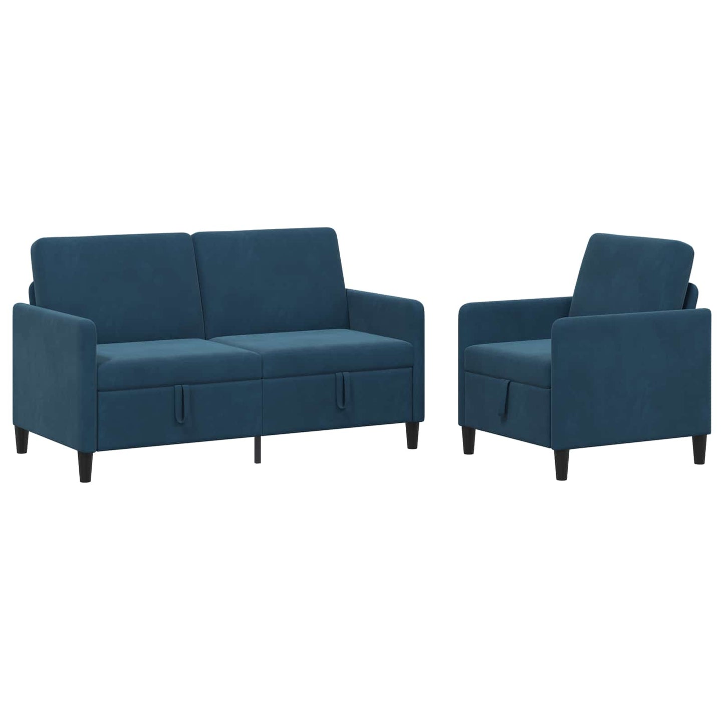 Bankenset met opbergruimte 2 st Blauw Polyester
