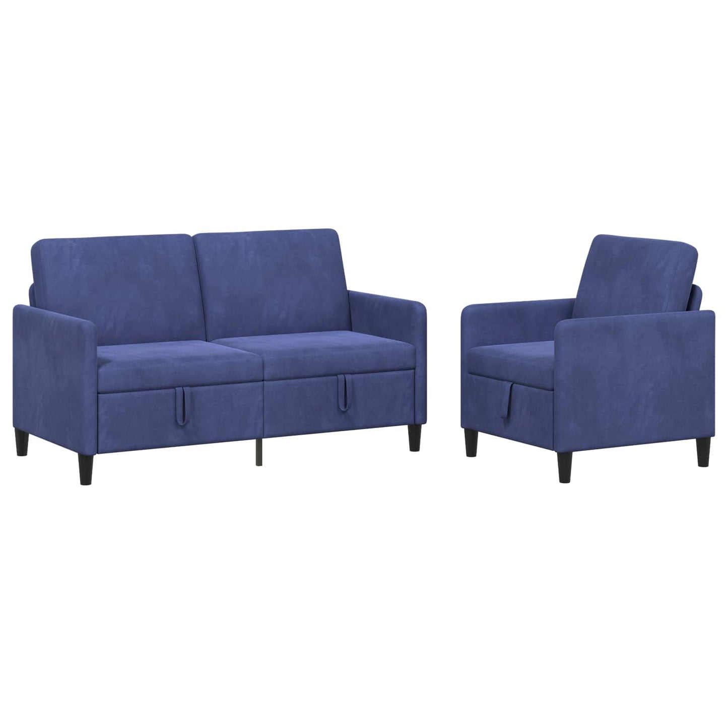 Bankenset met opbergruimte 2 st Politieblauw Polyester