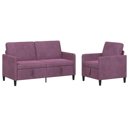 Bankenset met opbergruimte 2 st Paars Polyester