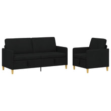 Bankenset met opbergruimte 2 pcs Zwart Polyester