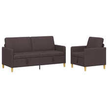 Bankenset met opbergruimte 2 pcs Donkerbruin Polyester