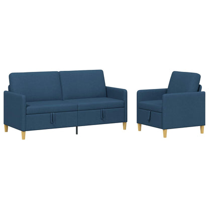 Bankenset met opbergruimte 2 pcs Blauw Polyester