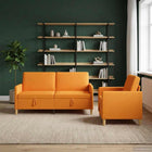 Bench Set with Storage 2 pcs Dark Yellow Polyester