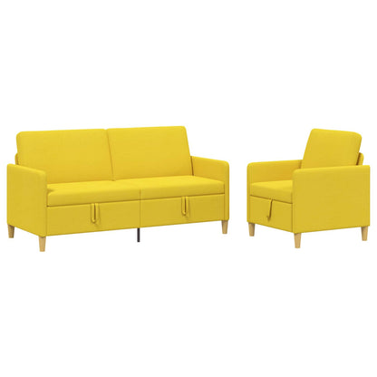 Bankenset met opbergruimte 2 pcs Lichtgeel Polyester