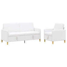 Bankenset met opbergruimte 2 pcs Wit Polyester