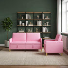 Bench set with storage 2 pcs Pink Polyester