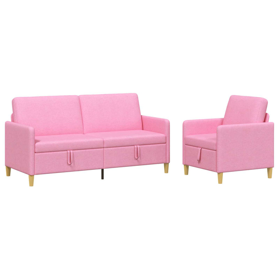 Bankenset met opbergruimte 2 pcs Roze Polyester