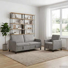 Bankenset met opbergruimte 2 st Lichtgrijs Polyester