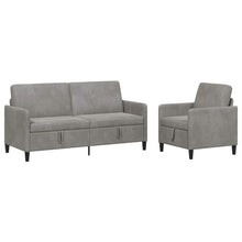 Bankenset met opbergruimte 2 st Lichtgrijs Polyester