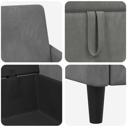 Bankenset met opbergruimte 2 st Donkergrijs Polyester