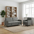 Bankenset met opbergruimte 2 st Donkergrijs Polyester