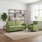 Bankenset met opbergruimte 2 st Lichtgroen Polyester