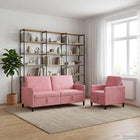 Bankenset met opbergruimte 2 st Roze Polyester