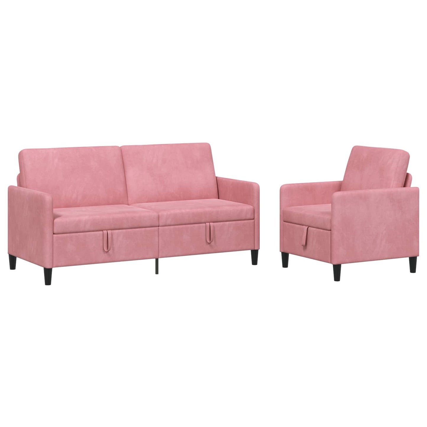 Bankenset met opbergruimte 2 st Roze Polyester