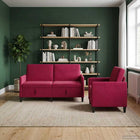 Bankenset met opbergruimte 2 st Wijnrood Polyester