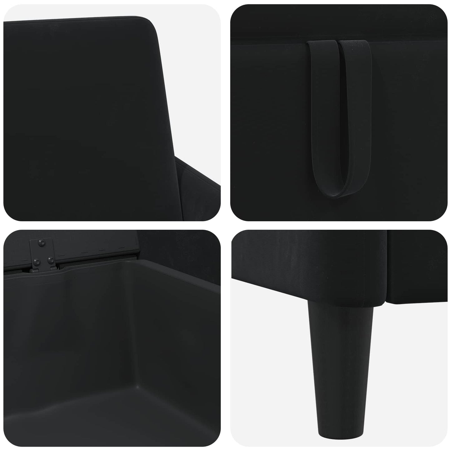 Bankenset met opbergruimte 2 st Zwart Polyester