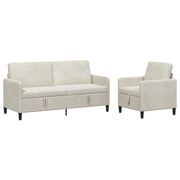 Bankenset crèmekleurig polyester 2 stuks met opbergruimte