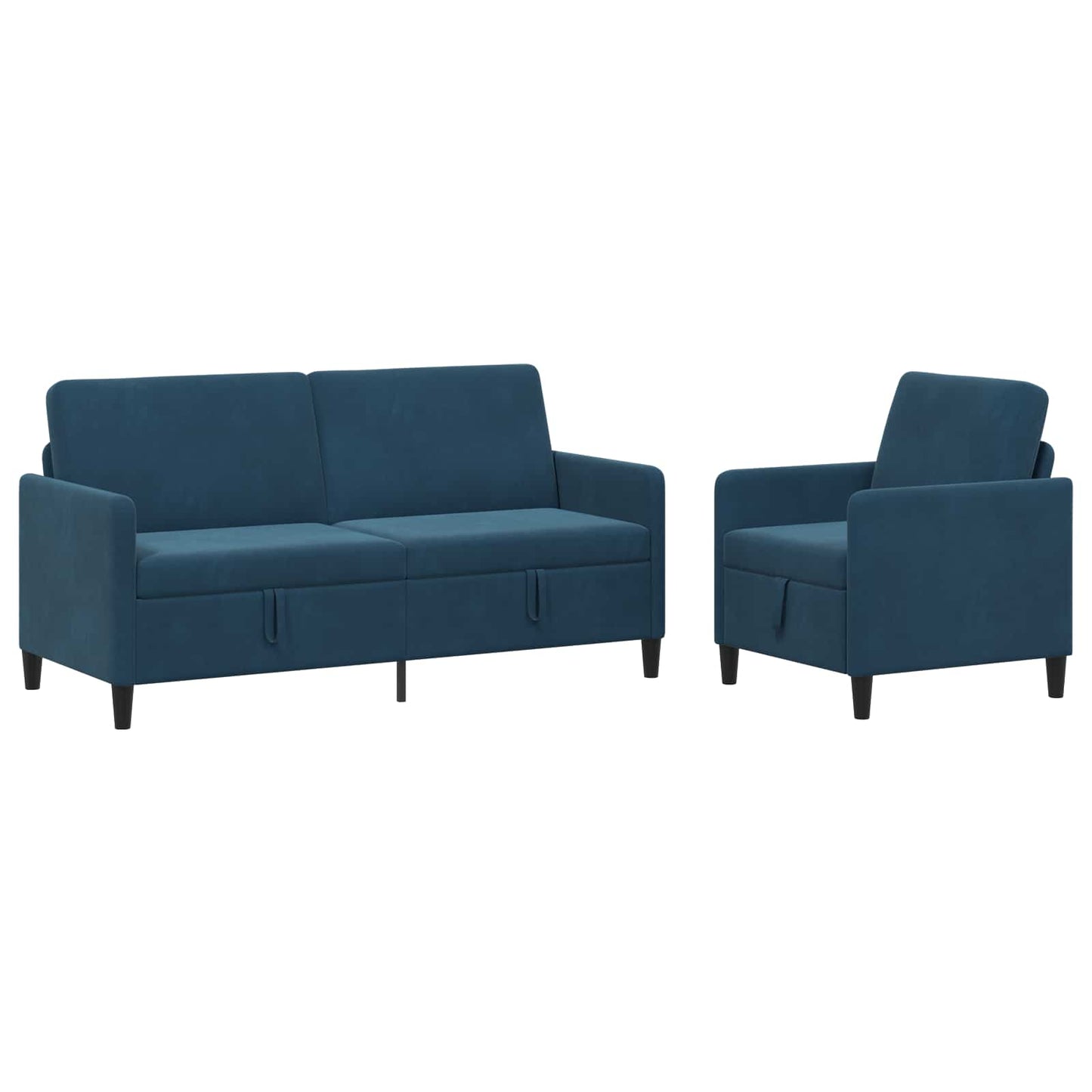 Bankenset met opbergruimte 2 st Blauw Polyester