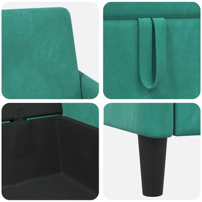 Bankenset met opbergruimte 2 st Turquoise Polyester