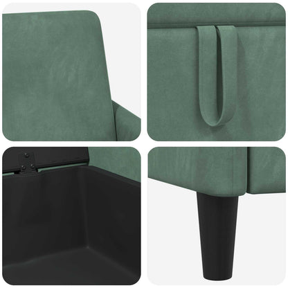 Bankenset met opbergruimte 2 st Zeegroen Polyester