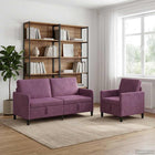 Bankenset met opbergruimte 2 st Paars Polyester
