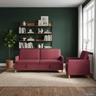 Bench Set with Storage 2 pcs Burgundy Polyester