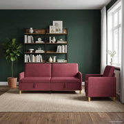 Bankenset 2-delig wijnrood polyester