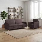 Bank set with storage space 2 pcs Dark brown Polyester