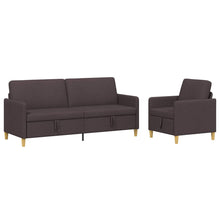 Bankenset met opbergruimte 2 pcs Donkerbruin Polyester