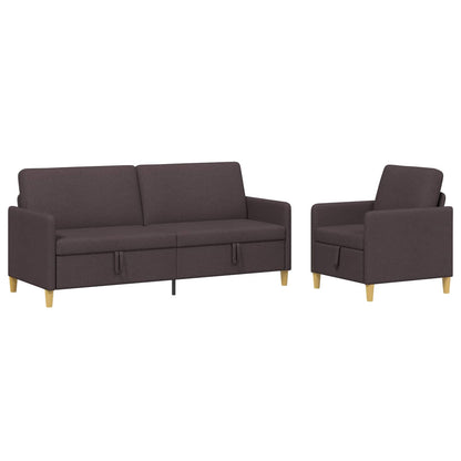 Bankenset met opbergruimte 2 pcs Donkerbruin Polyester