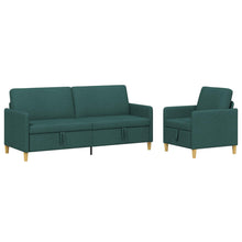 Bankenset met opbergruimte 2 pcs Donkergroen Polyester