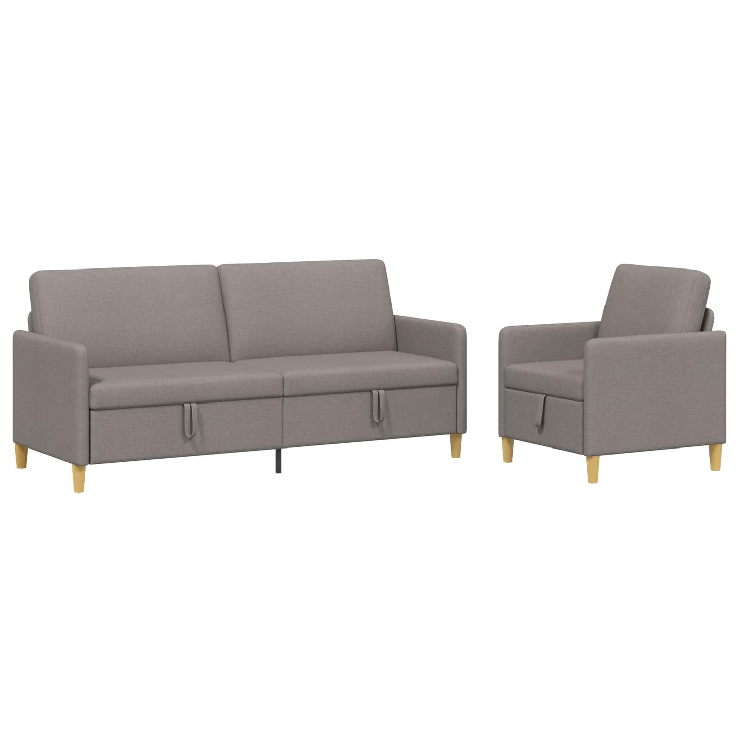 Bankenset met opbergruimte 2 pcs Taupe Polyester