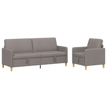 Bankenset met opbergruimte 2 pcs Taupe Polyester
