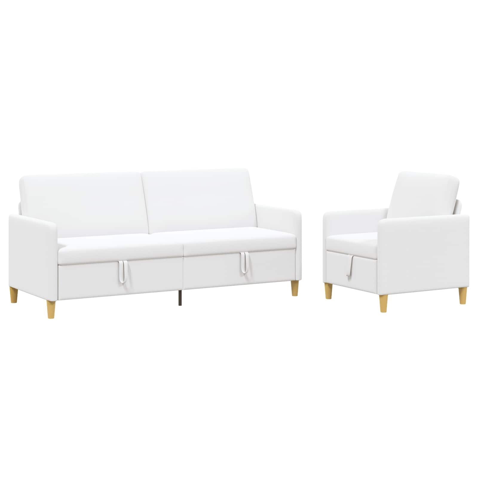 Bankenset met opbergruimte 2 pcs Wit Polyester