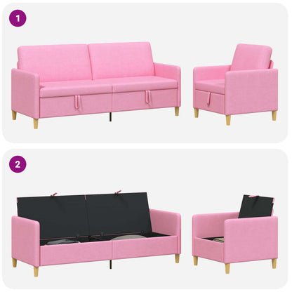 Bankenset met opbergruimte 2 pcs Roze Polyester